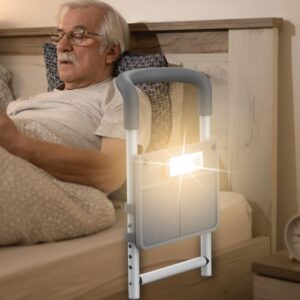 Agrish Bed Rails for Elderly Adults - with Motion Light & Storage Pocket